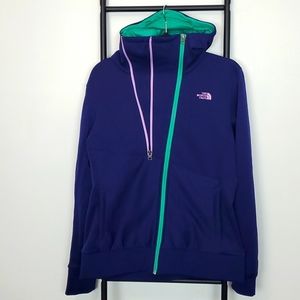 The North Face double zip purple hooded lightweight jacket women size L